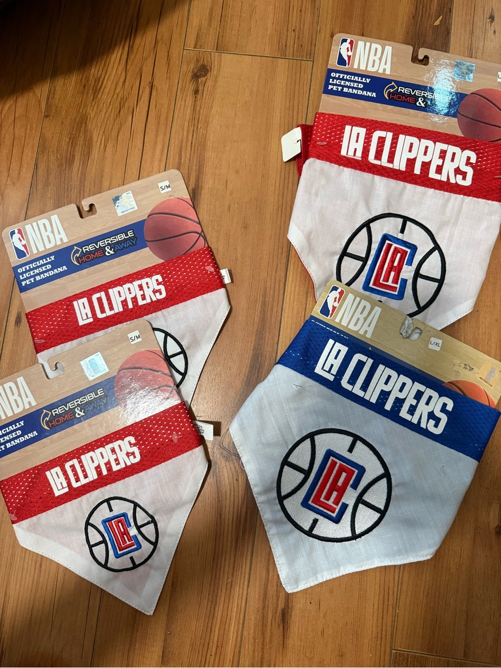 NBA LA Clippers Reversible Pet Bandana - Red & Blue size S/M and L/XL